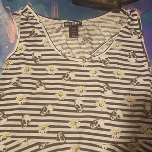 Hot Topic Skull and Daisy Print Skater Dress